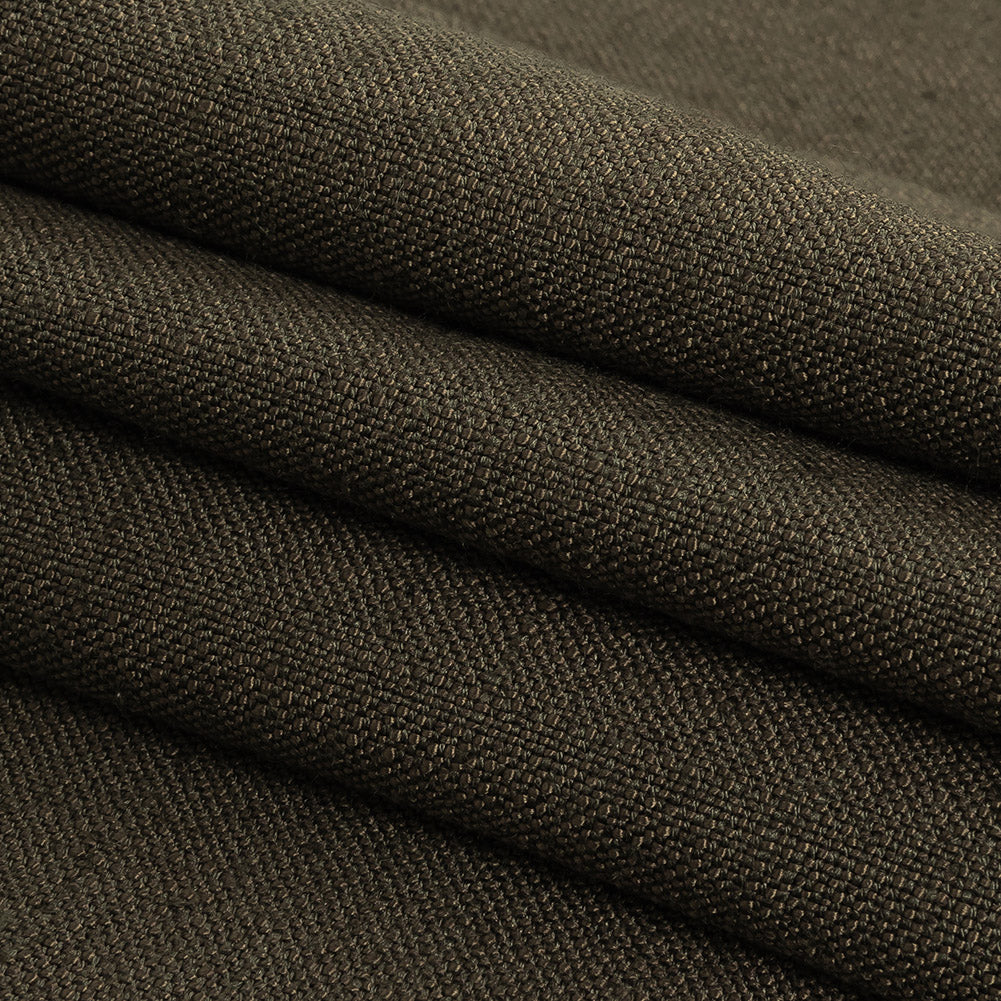 Polyester, Viscose and Linen Woven - Mocha - British Imported Folded