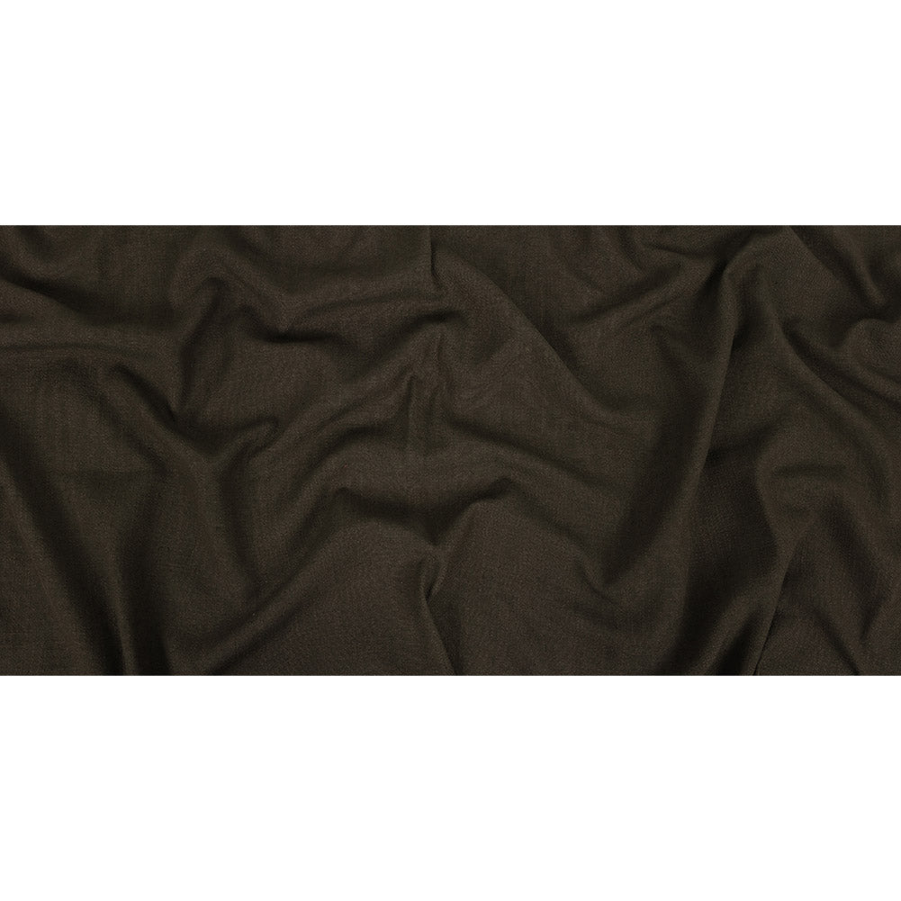 Polyester, Viscose and Linen Woven - Mocha - British Imported Full