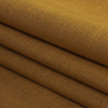 Polyester, Viscose and Linen Woven - Ochre - British Imported Folded