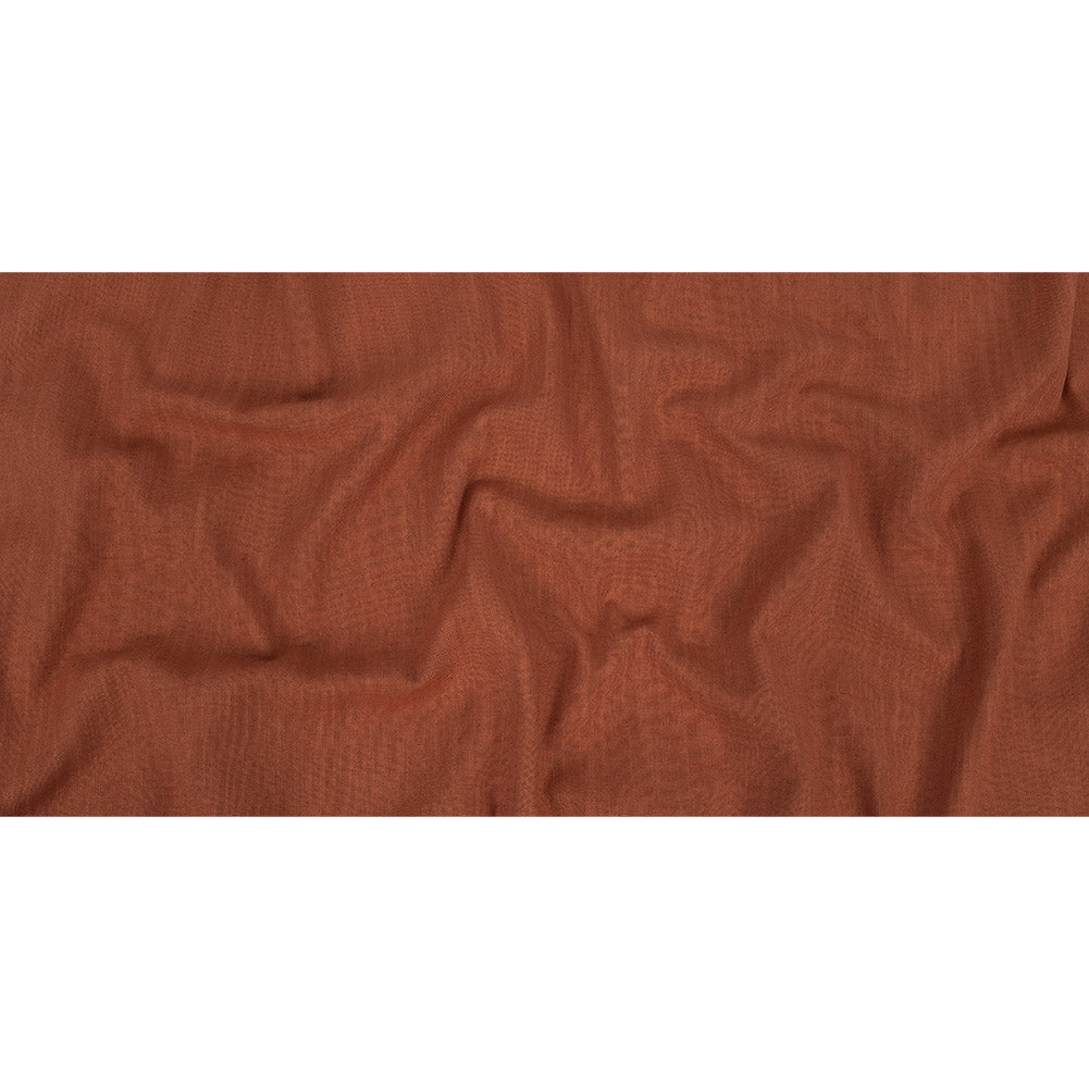 Polyester, Viscose and Linen Woven - Rust - British Imported Full