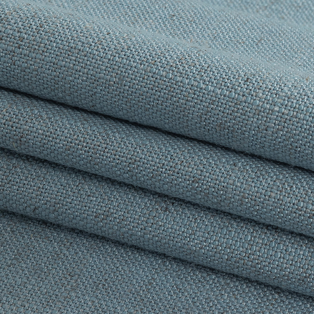 Polyester, Viscose and Linen Woven - Sky - British Imported Folded