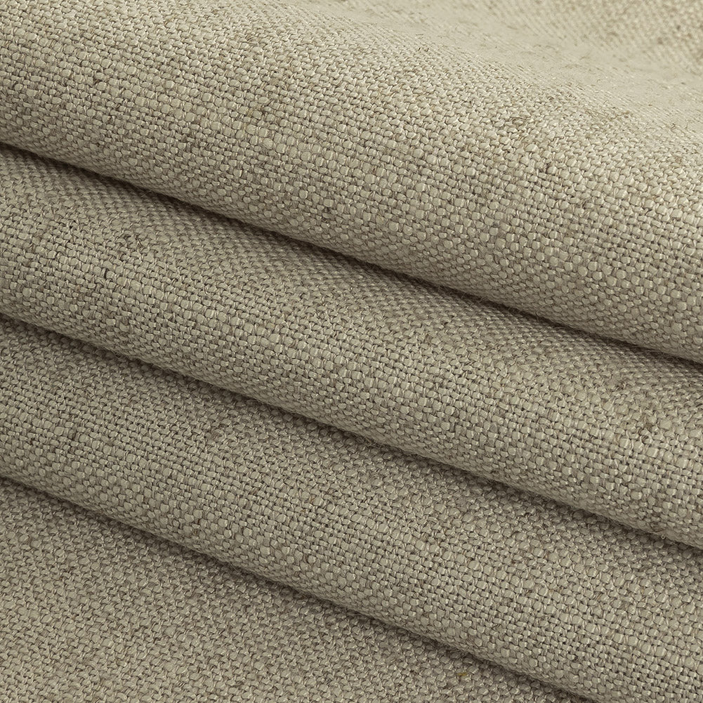 Polyester, Viscose and Linen Woven - Stone - British Imported Folded