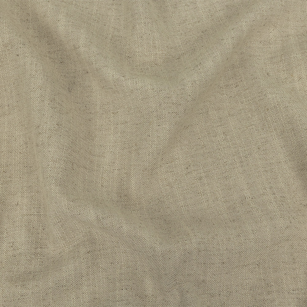 Polyester, Viscose and Linen Woven - Stone - British Imported