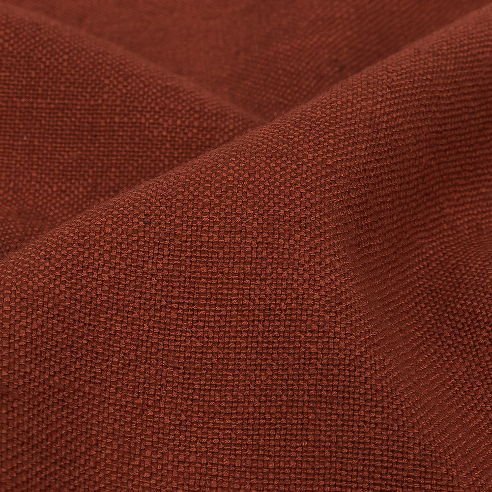 Polyester, Viscose and Linen Woven - Terracotta - British Imported Detail