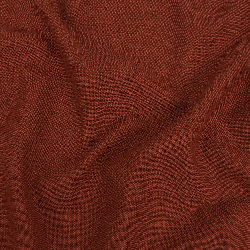 Polyester, Viscose and Linen Woven - Terracotta - British Imported
