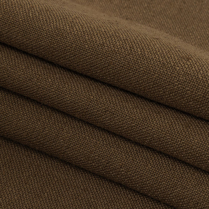 Polyester, Viscose and Linen Woven - Toffee - British Imported Folded