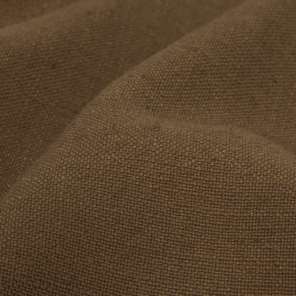 Polyester, Viscose and Linen Woven - Toffee - British Imported Detail
