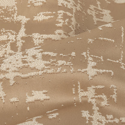 Satin-Faced Drapery Jacquard - Caramel Abstract - British Imported Detail