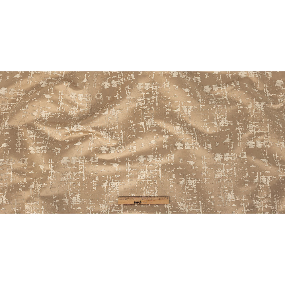 Satin-Faced Drapery Jacquard - Caramel Abstract - British Imported Full
