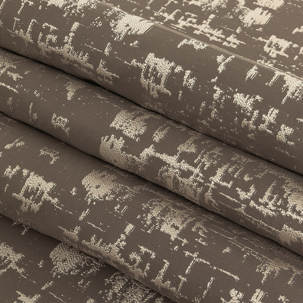 Satin-Faced Drapery Jacquard - Graphite Abstract - British Imported Folded