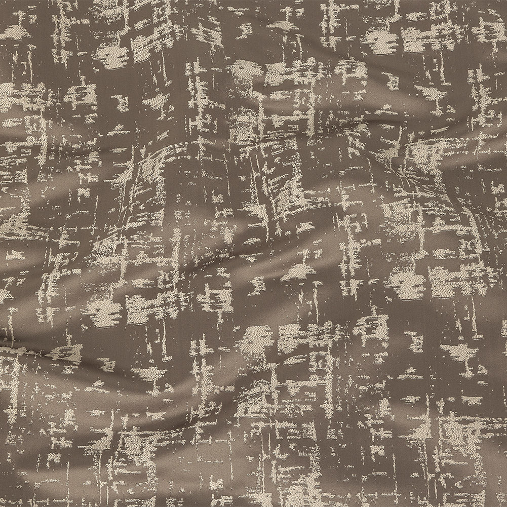 Satin-Faced Drapery Jacquard - Graphite Abstract - British Imported