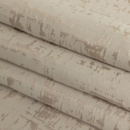 Satin-Faced Drapery Jacquard - Oyster Abstract - British Imported Folded