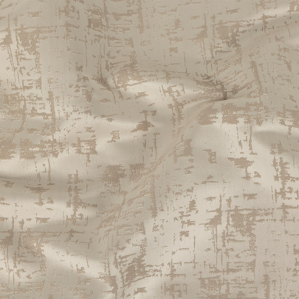 Satin-Faced Drapery Jacquard - Oyster Abstract - British Imported