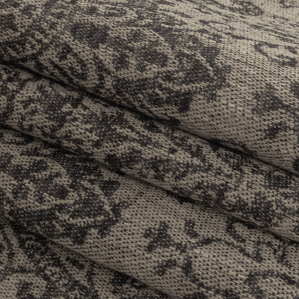 Drapery Jacquard - Graphite Damask - British Imported Folded