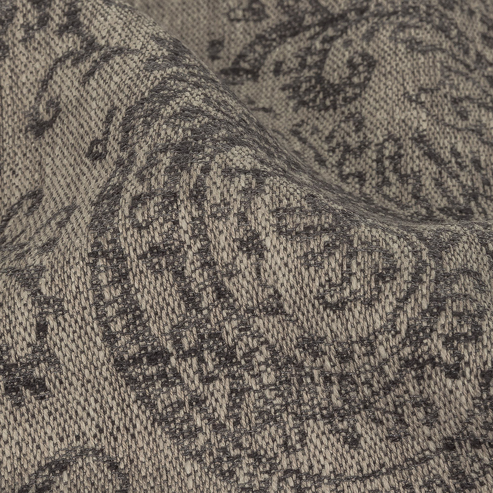 Drapery Jacquard - Graphite Damask - British Imported Detail