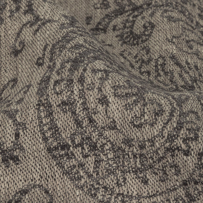 Drapery Jacquard - Graphite Damask - British Imported Detail