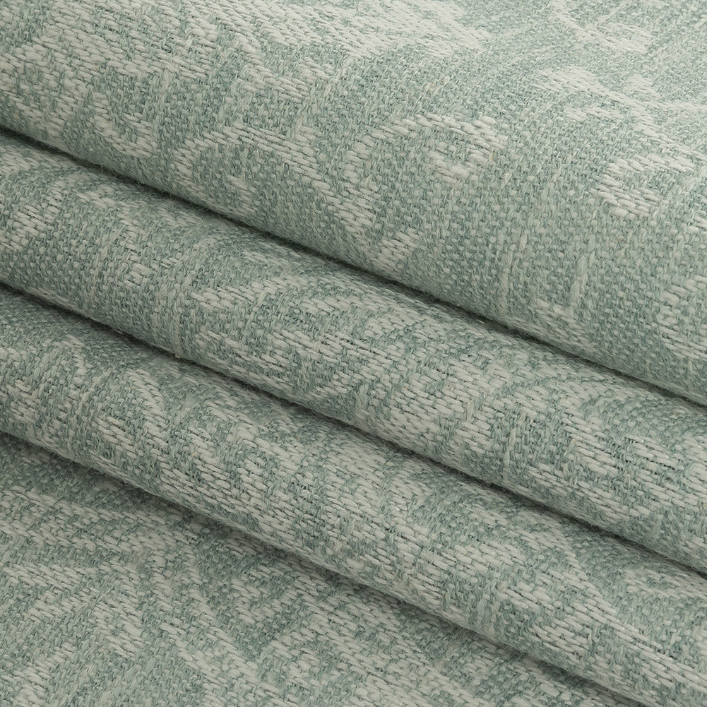 Drapery Jacquard - Seafoam Damask - British Imported Folded