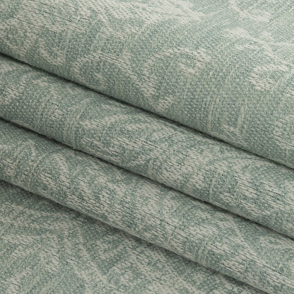 Drapery Jacquard - Seafoam Damask - British Imported Folded
