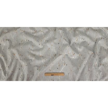 Printed and Embroidered Drapery Woven - Pebble Branches - British Imported Full