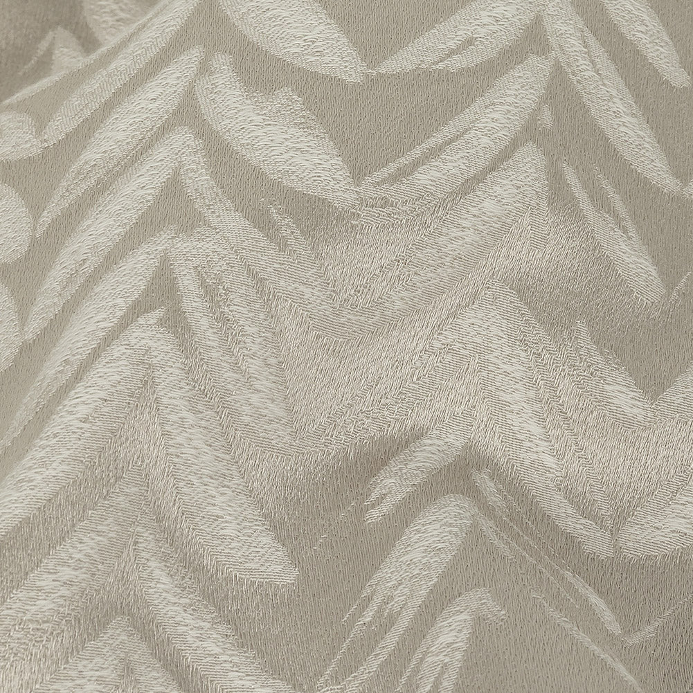 Satin-Faced Drapery Jacquard - Linen Chevron Leaves - British Imported Detail