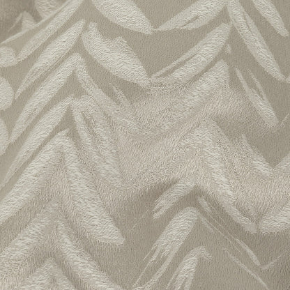 Satin-Faced Drapery Jacquard - Linen Chevron Leaves - British Imported Detail