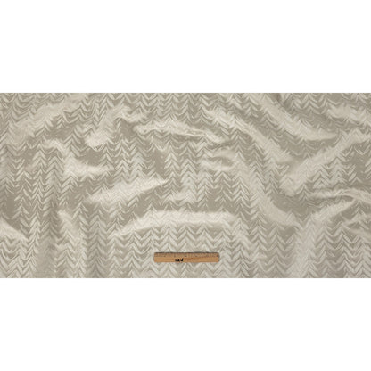Satin-Faced Drapery Jacquard - Linen Chevron Leaves - British Imported Full