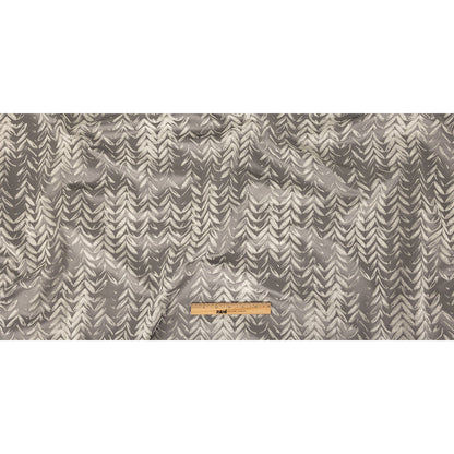 Satin-Faced Drapery Jacquard - Slate Chevron Leaves - British Imported Full