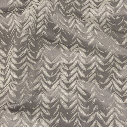 Satin-Faced Drapery Jacquard - Slate Chevron Leaves - British Imported