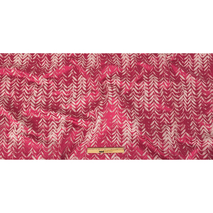 Satin-Faced Drapery Jacquard - Watermelon Chevron Leaves - British Imported Full