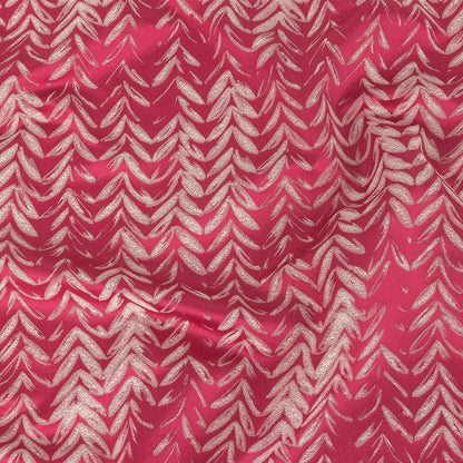 Satin-Faced Drapery Jacquard - Watermelon Chevron Leaves - British Imported