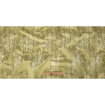 Satin-Faced Drapery Jacquard - Zest Chevron Leaves - British Imported Full
