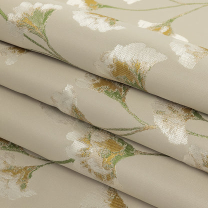 Satin-Faced Drapery Jacquard - Mimosa Floral - British Imported Folded