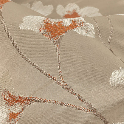 Satin-Faced Drapery Jacquard - Papaya Floral - British Imported Detail
