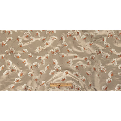 Satin-Faced Drapery Jacquard - Papaya Floral - British Imported Full