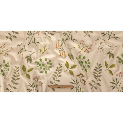 Embroidered Cotton Twill - Kiwi Floral - British Imported Full
