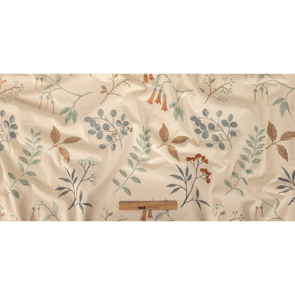 Embroidered Cotton Twill - Sky Floral - British Imported Full