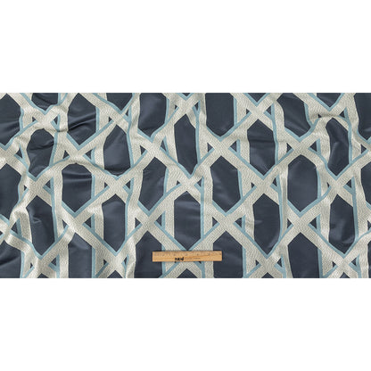 Drapery Jacquard - Ink Geometric Lattice - British Imported Full