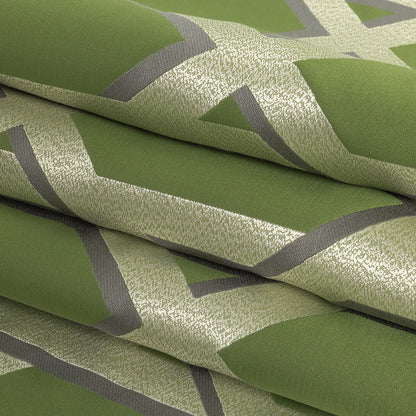 Drapery Jacquard - Kiwi Geometric Lattice - British Imported Folded