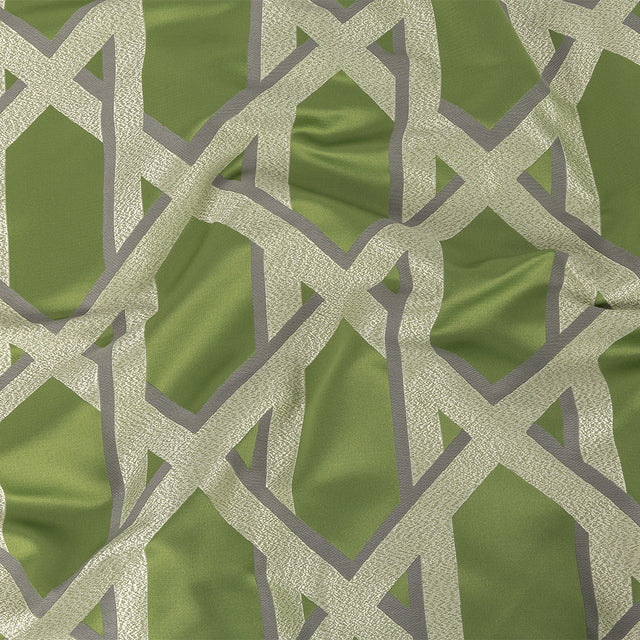 Drapery Jacquard - Kiwi Geometric Lattice - British Imported