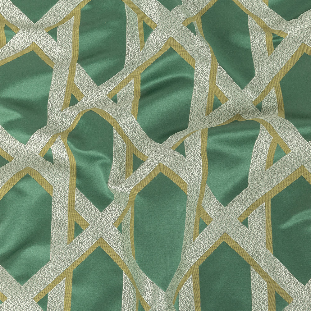 Drapery Jacquard - Spa Geometric Lattice - British Imported