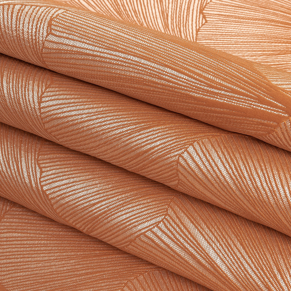 Drapery Jacquard - Papaya Fanning Petals - British Imported Folded