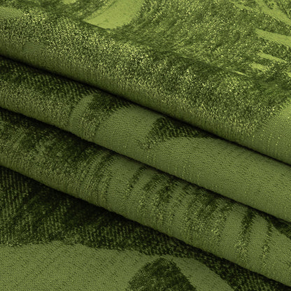 Polyester Chenille - Kiwi Leaves - British Imported Folded