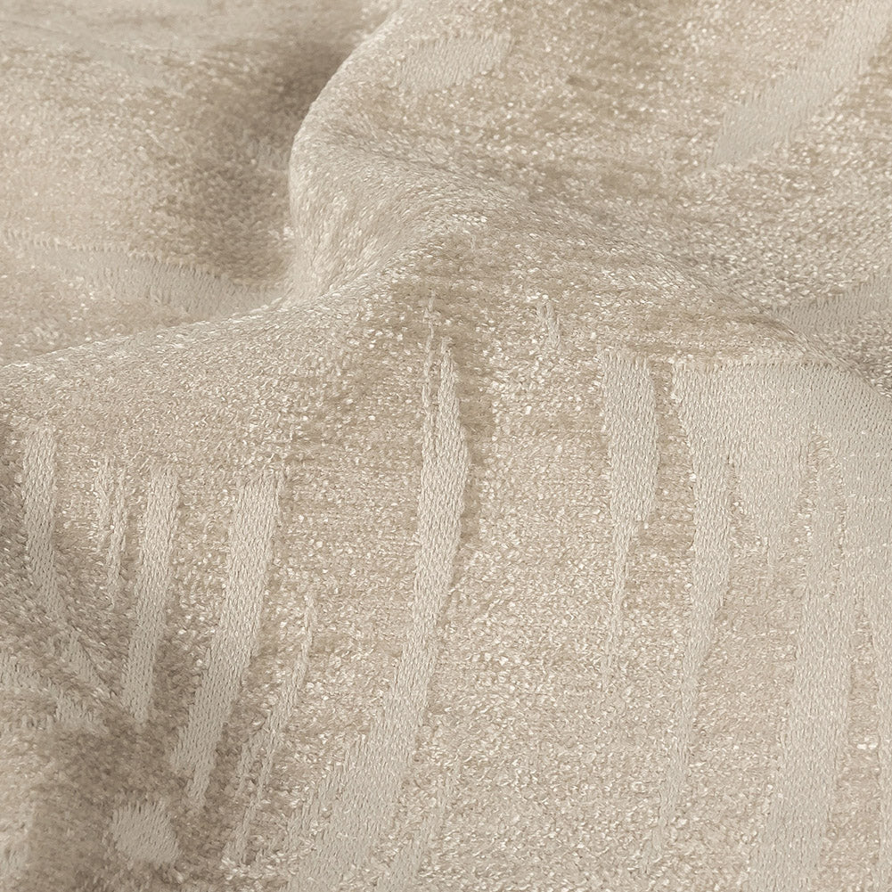 Polyester Chenille - Linen Leaves - British Imported Detail