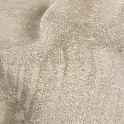 Polyester Chenille - Linen Leaves - British Imported Detail