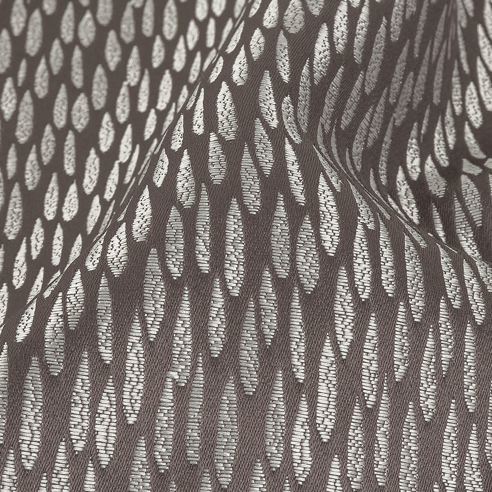 Luminous Drapery Jacquard - Charcoal Raindrops - British Imported Detail