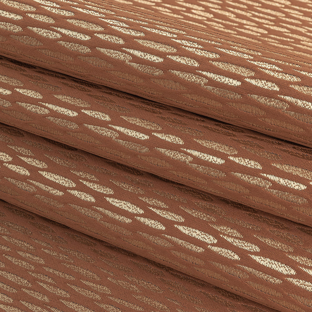 Luminous Drapery Jacquard - Coral Raindrops - British Imported Folded