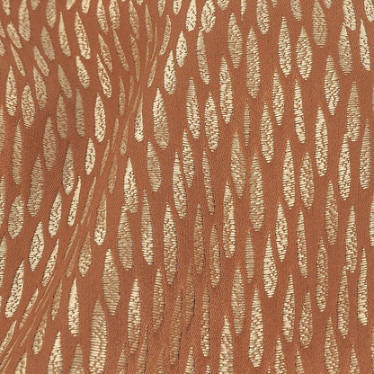 Luminous Drapery Jacquard - Coral Raindrops - British Imported Detail