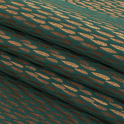 Luminous Drapery Jacquard - Emerald Raindrops - British Imported Folded