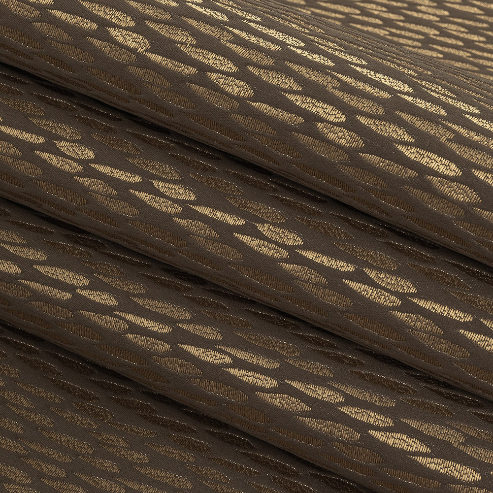 Luminous Drapery Jacquard - Mole Raindrops - British Imported Folded