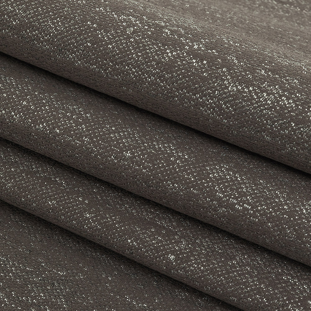 Metallic Drapery Woven - Charcoal - British Imported Folded